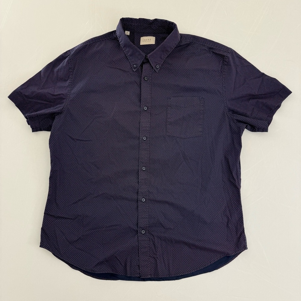 Maroon Jachs New York SS XL Men’s Button Up Shirt Extra Large Short Sleeve